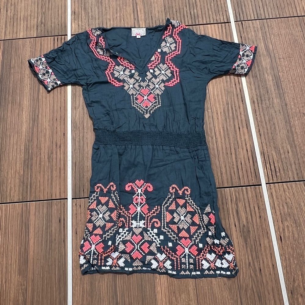Anthropologie | Baraschi Neon Patterned Mini Dress | Size: Small | Color: Navy